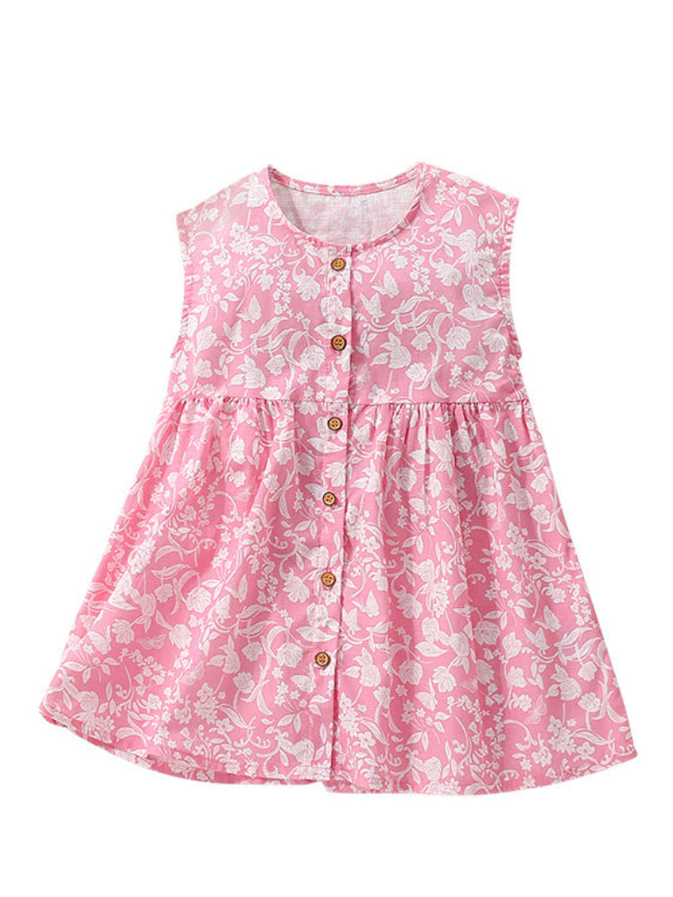 Boutique Toddler Floral Sleeveless Dress Wholesale Supplier | Kids Summer Apparel