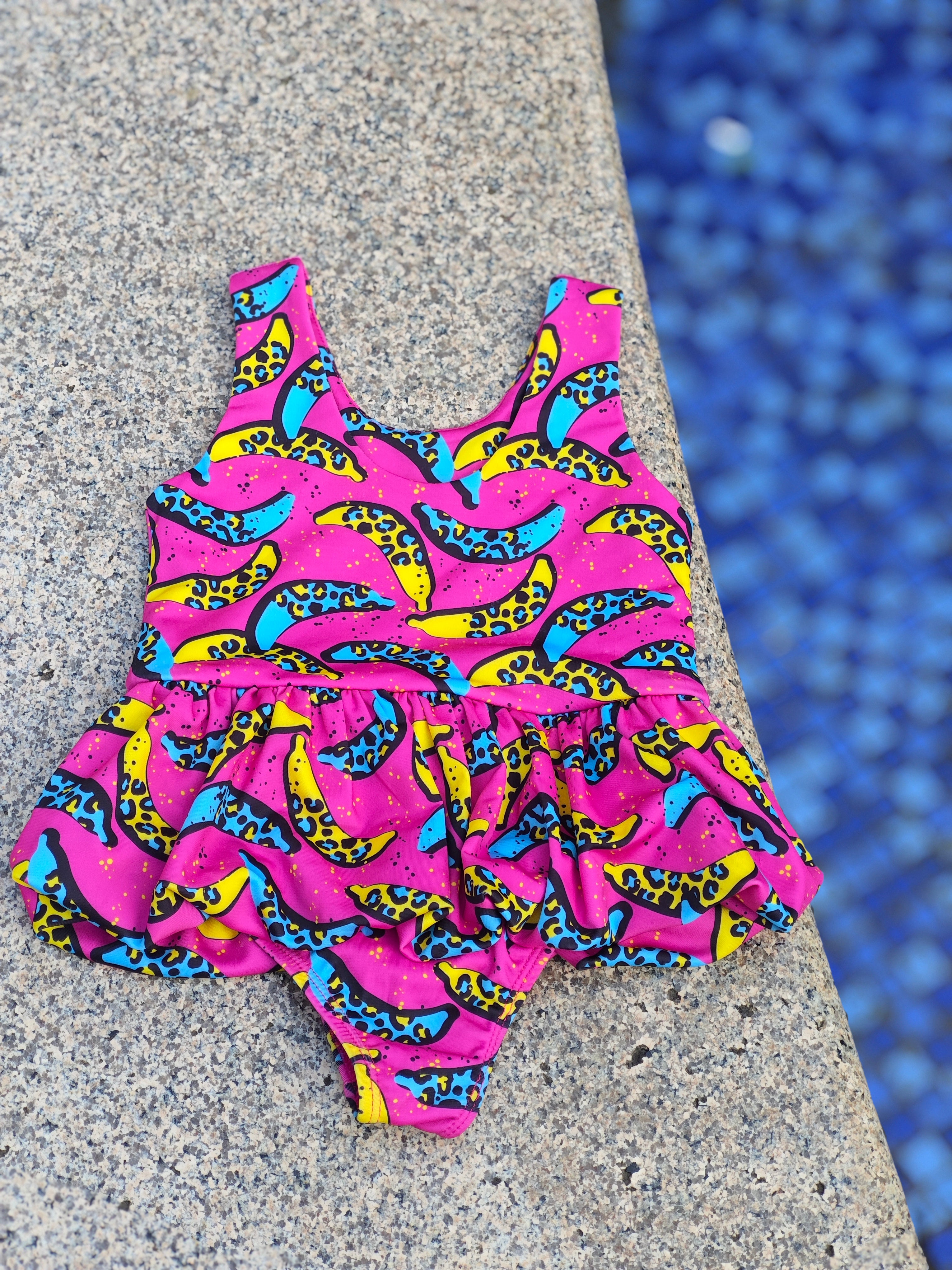 Wholesale Girls Trendy Banana Leopard One-Piece Swimsuit - Boutique Ruffle Swimwear