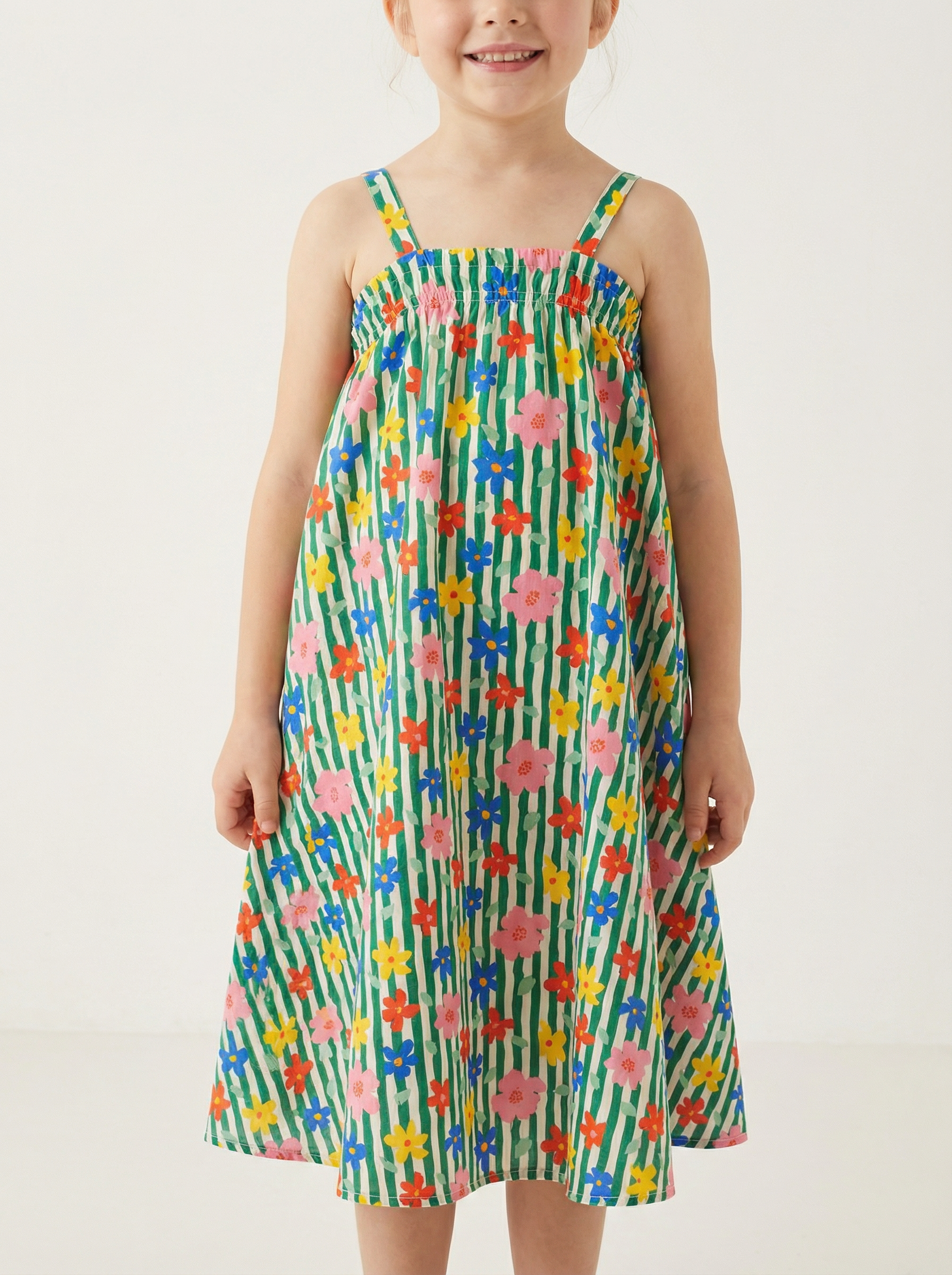 Wholesale Baby Girl Dress Striped Floral Sleeveless Summer Sundress Infant Toddler Custom OEM