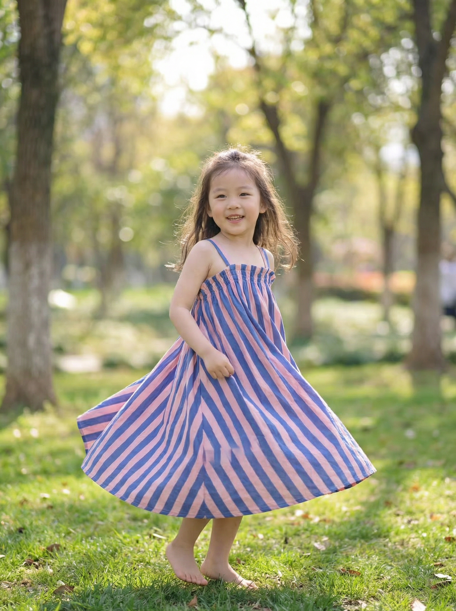 Wholesale Baby Girl Striped Dress Sleeveless A-Line Sundress Summer Toddler Custom OEM
