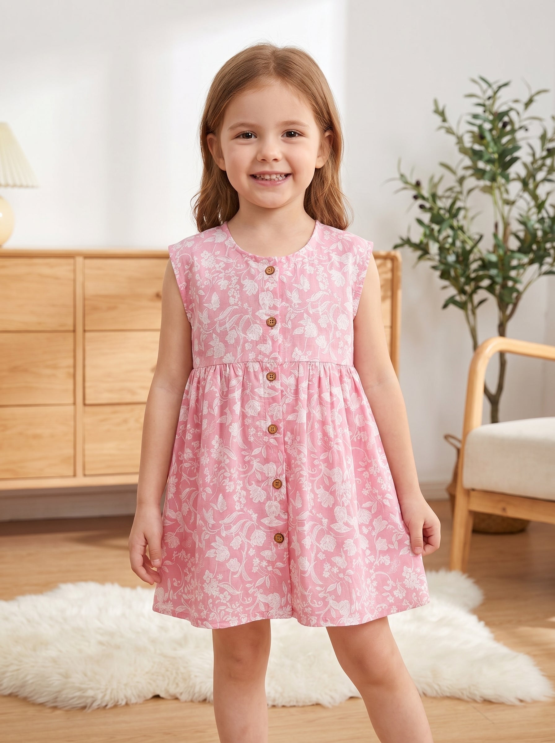 Boutique Toddler Floral Sleeveless Dress Wholesale Supplier | Kids Summer Apparel