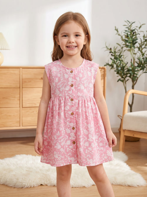 Boutique Toddler Floral Sleeveless Dress Wholesale Supplier | Kids Summer Apparel